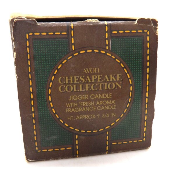 Vintage Avon Chesapeake Jigger Candle Amber Glass 1 3/4 in. NOS - Picture 5 of 5